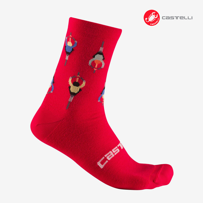 Castelli APERITIVO 15 Socks : POMPEIAN RED