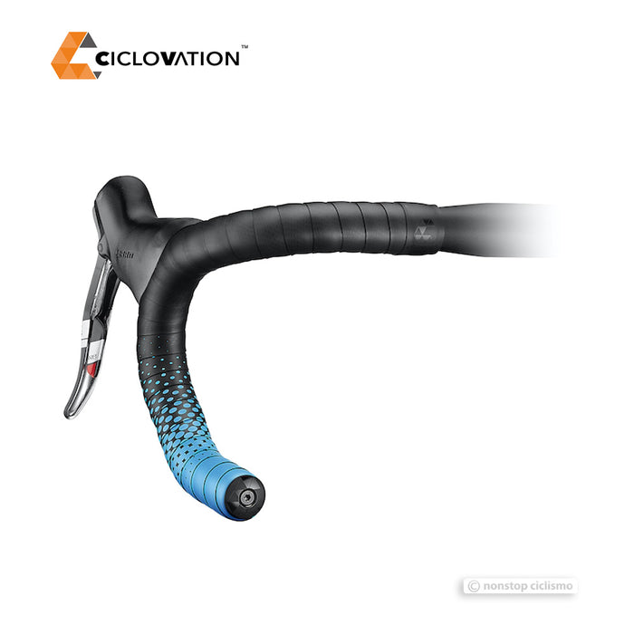 Ciclovation LEATHER TOUCH Handlebar Tape : Fusion Dot Black/Blue