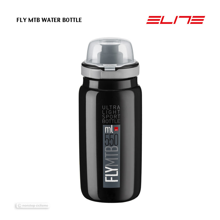 Elite FLY MTB Water Bottle : 550ml BLACK/GREY