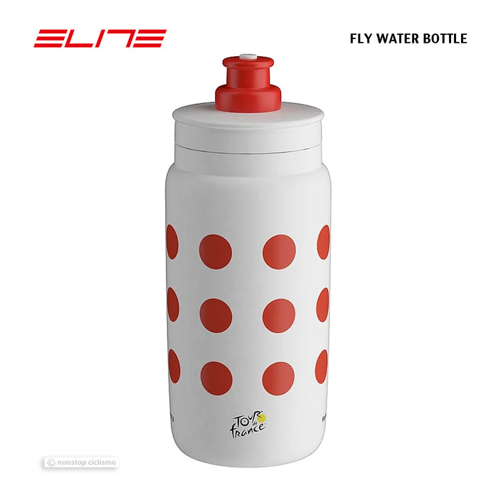 Elite FLY Water Bottle : 2024 TOUR DE FRANCE KOM POLKA DOT 550 ml