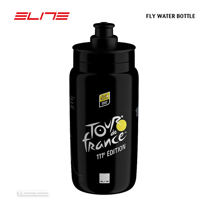 Elite FLY Water Bottle : 2024 TOUR DE FRANCE BLACK MAP 550 ml