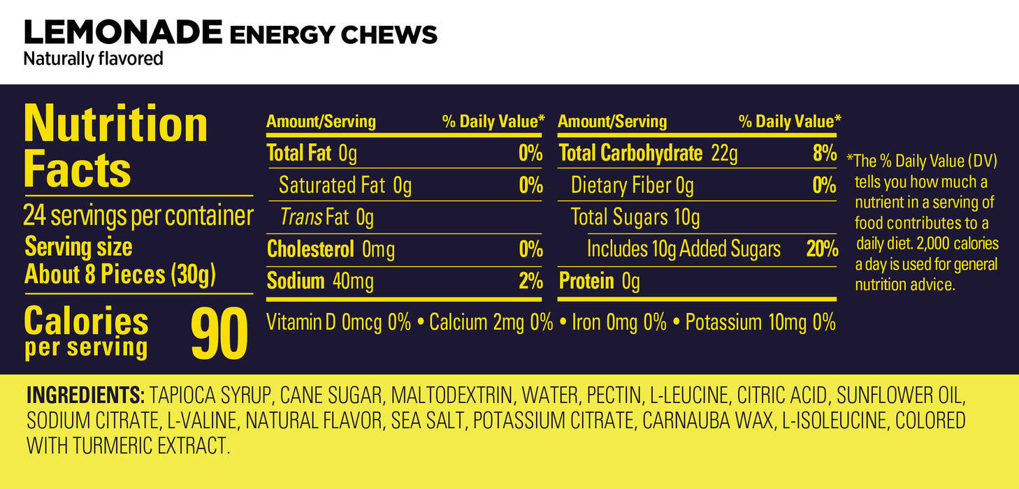 GU ORIGINAL ENERGY CHEWS : LEMONADE - Box of 12