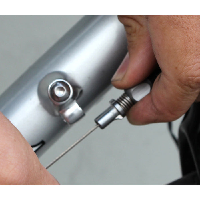 IRD Aluminum Quick-Release Downtube Cable Stops w/Barrel Adjuster : SILVER