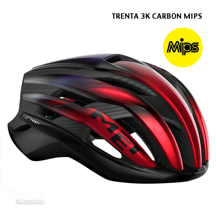 MET TRENTA 3K CARBON MIPS Road Helmet : RED IRIDESCENT