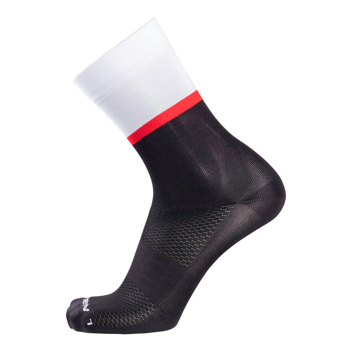 NALINI SOLID Socks : BLACK/WHITE