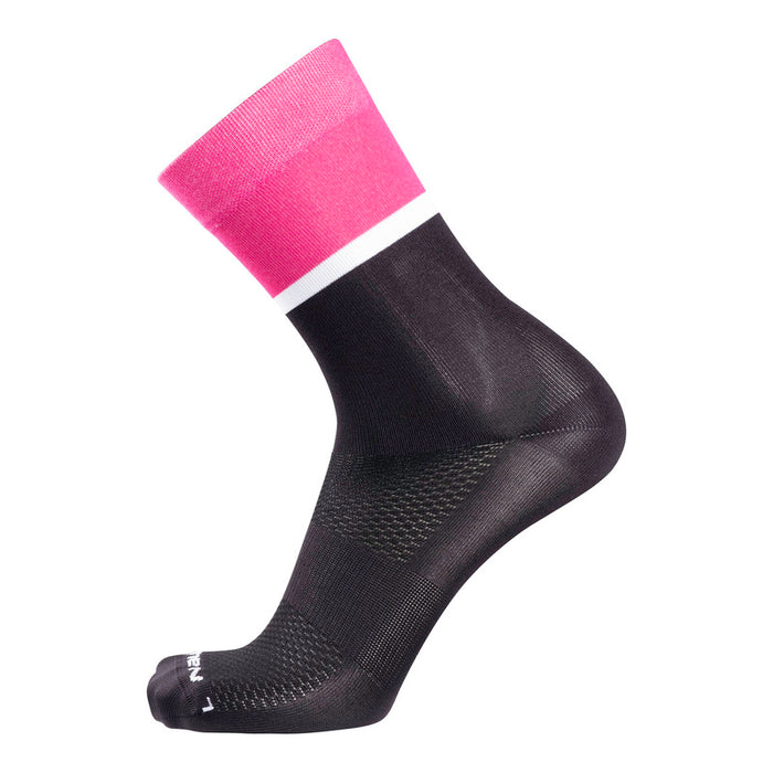 NALINI SOLID Socks : BLACK/FUCHSIA