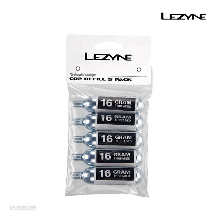 Lezyne CO2 Threaded Refill Cartridges - 5 PACK