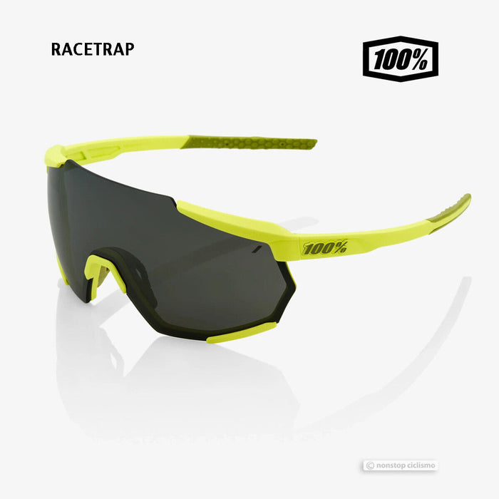 100% RACETRAP Sunglasses : SOFT TACT BANANA/BLACK MIRROR