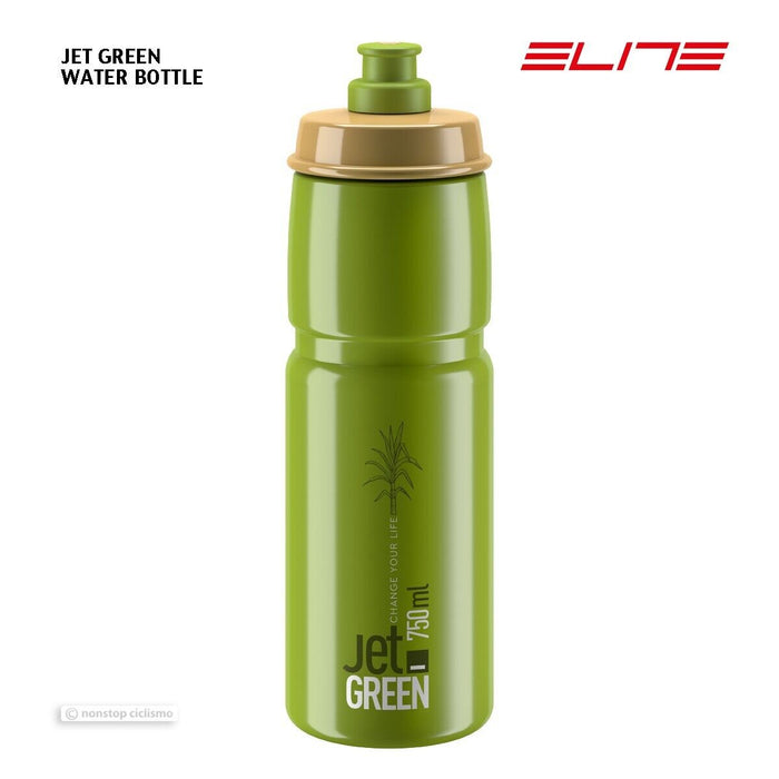 Elite JET GREEN Water Bottle : 750ml OLIVE/WHITE