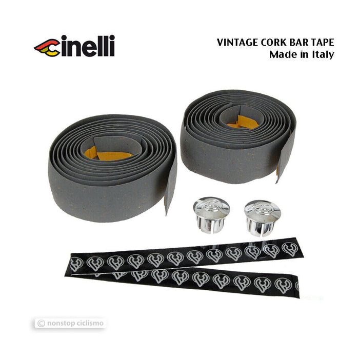 NOS VINTAGE Genuine Cinelli CORK Handlebar Tape : GREY - Made in Italy!