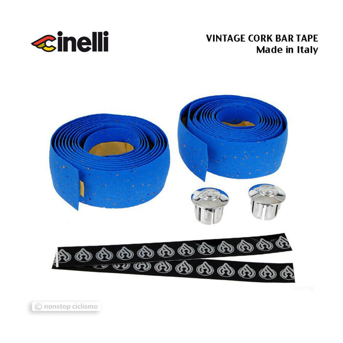NOS VINTAGE Genuine Cinelli CORK Handlebar Tape : BLUE - Made in Italy!