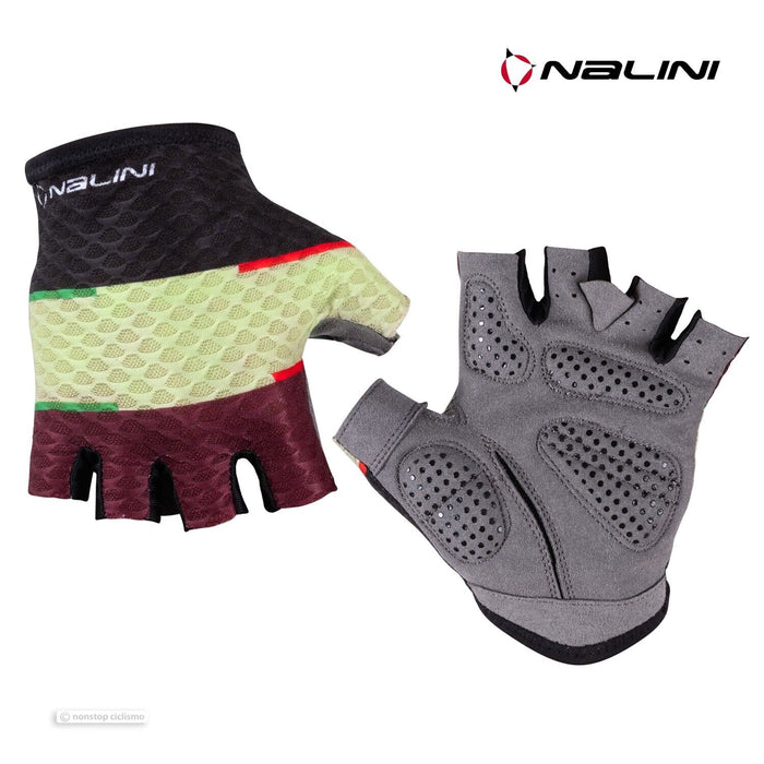 Nalini SUMMER Cycling Gloves : BLACK/GREEN/BORDEAUX