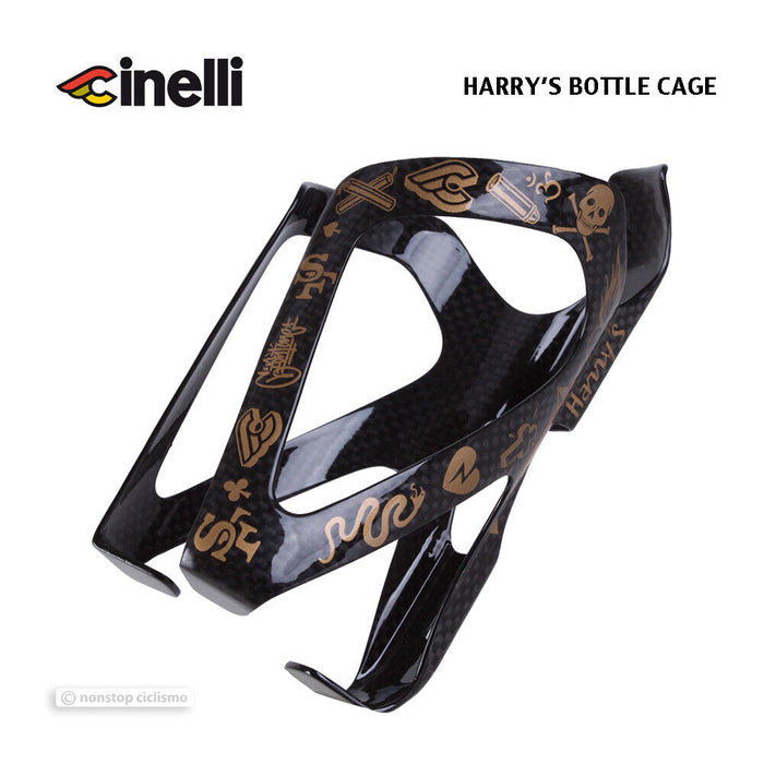 Cinelli HARRY'S Carbon Fiber Water Bottle Cage : MIKE GIANT BLACK/GOLD