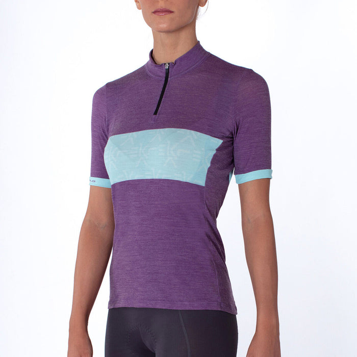 Campagnolo EKAR LUSAAN Womens Gravel Cycling Jersey : VIOLET/LT GREEN