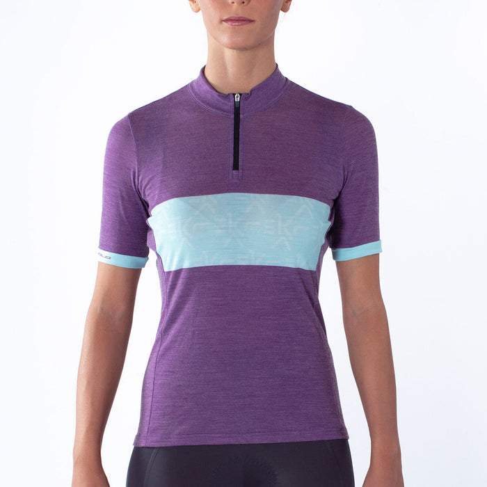 Campagnolo EKAR LUSAAN Womens Gravel Cycling Jersey : VIOLET/LT GREEN