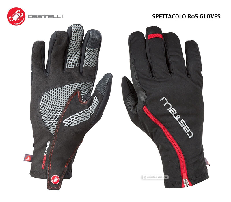 Castelli SPETTACOLO RoS Winter Gloves : BLACK/RED