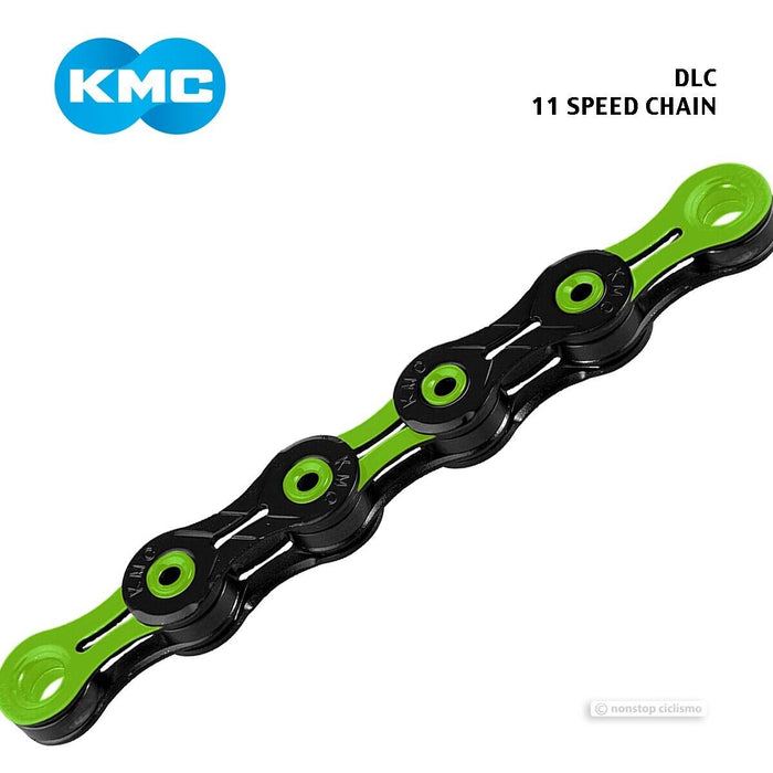 KMC DLC 11 11-Speed Bicycle Chain : BLACK/GREEN