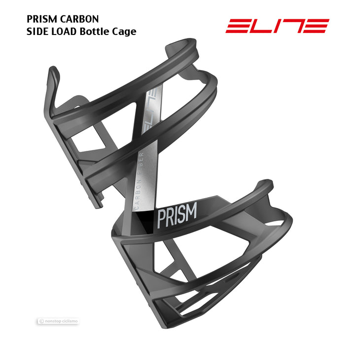 Elite PRISM CARBON Side Load Water Bottle Cage : MAT CARBON/BLACK
