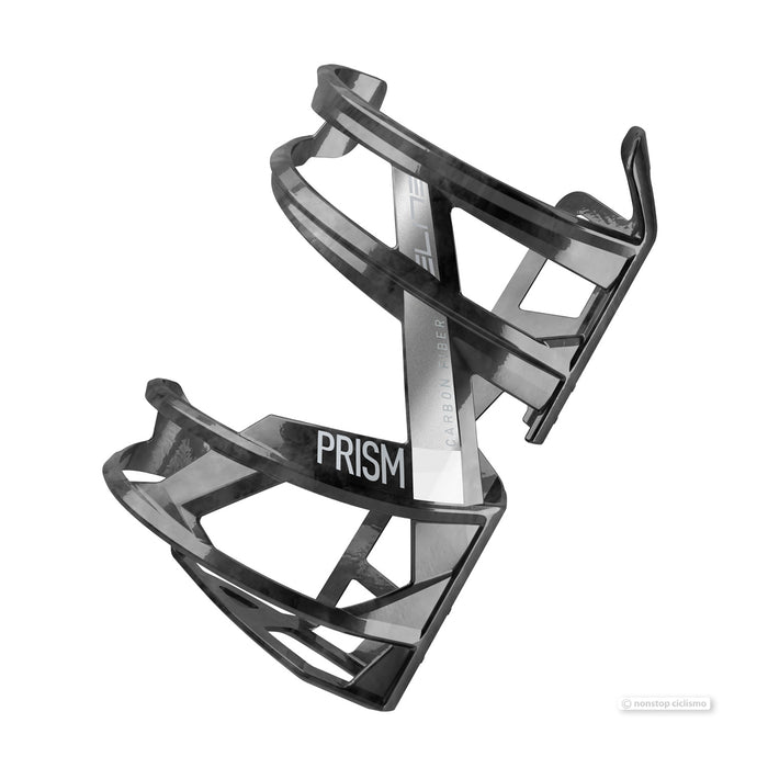 Elite PRISM CARBON Side Load Water Bottle Cage : GLOSS CARBON/WHITE