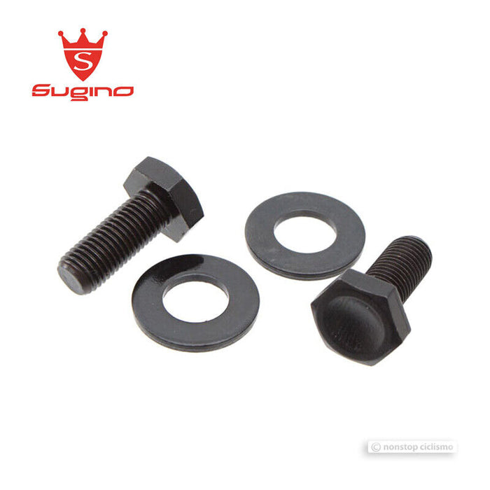 Sugino Cr-Mo Crank Bolt & Washer Set : BLACK 14mm - One Pair
