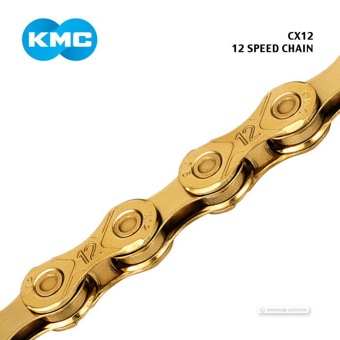 KMC X12 12-Speed Ti-Nitride Bicycle Chain : GOLD