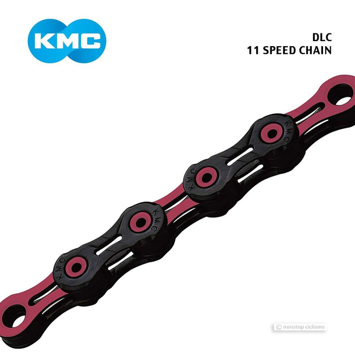 KMC DLC 11 11-Speed Bicycle Chain : BLACK/PINK
