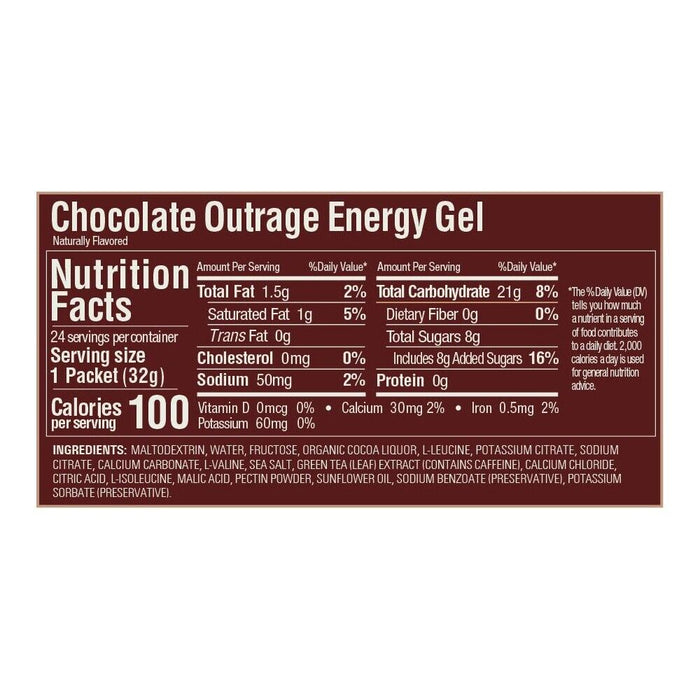 GU ORIGINAL ENERGY GEL : CHOCOLATE OUTRAGE - Box of 24