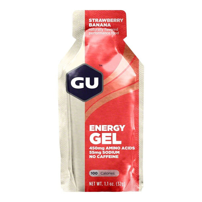GU ORIGINAL ENERGY GEL : CAFFEINE-FREE STRAWBERRY BANANA - Box of 24