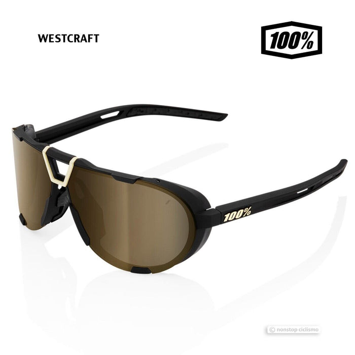 100% WESTCRAFT Sunglasses : SOFT TACT BLACK/SOFT GOLD MIRROR LENS