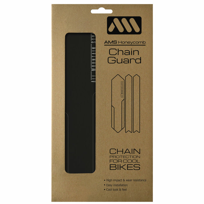 All Mountain Style HONEYCOMB CHAINSTAY Guard Protection : BLACK/SILVER