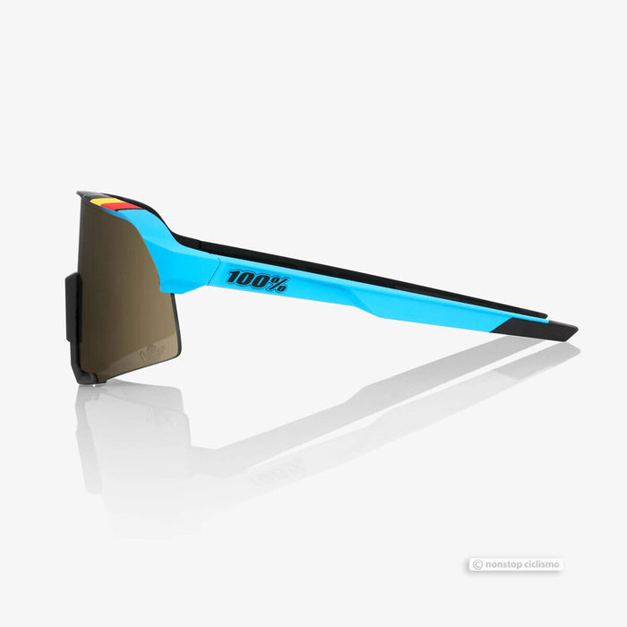 100% Belgian Waffle Ride S3 Cycling Sunglasses : BWR BLACK/SOFT GOLD MIRROR LENS