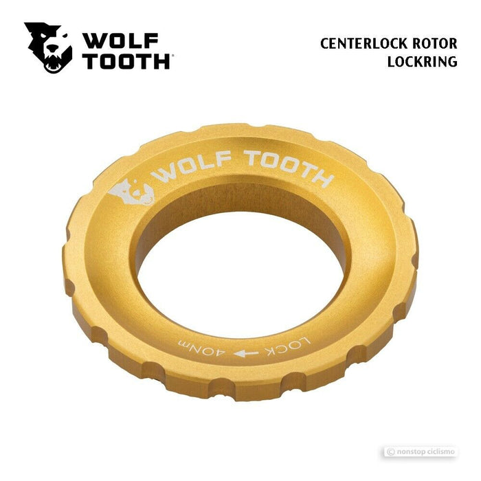 Wolf Tooth Centerlock Disc Brake Rotor Lockring : GOLD