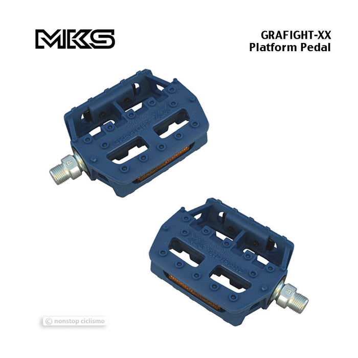 MKS GRAFIGHT-XX Platform Pedals : 1/2" BLUE