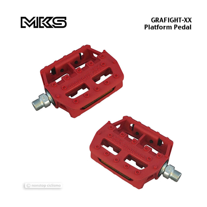 MKS GRAFIGHT-XX Platform Pedals : 1/2" RED