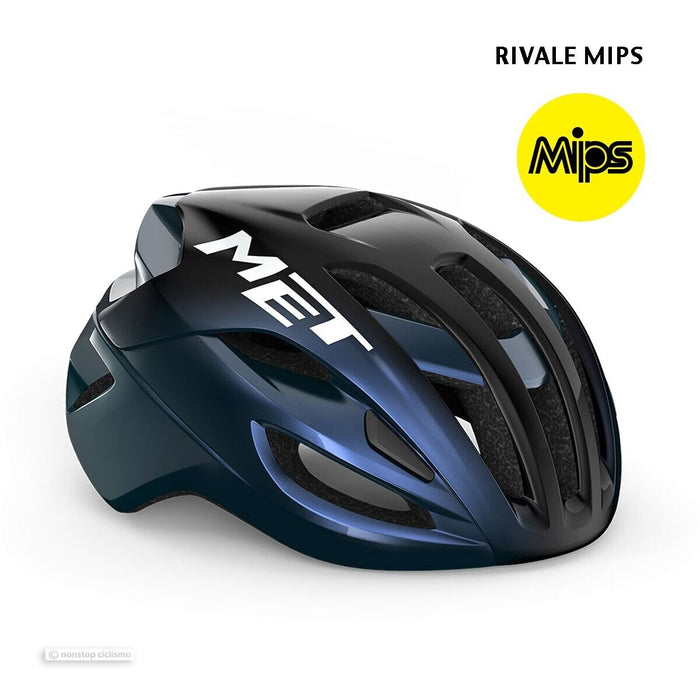 MET RIVALE MIPS Road Helmet : METALLIC BLUE