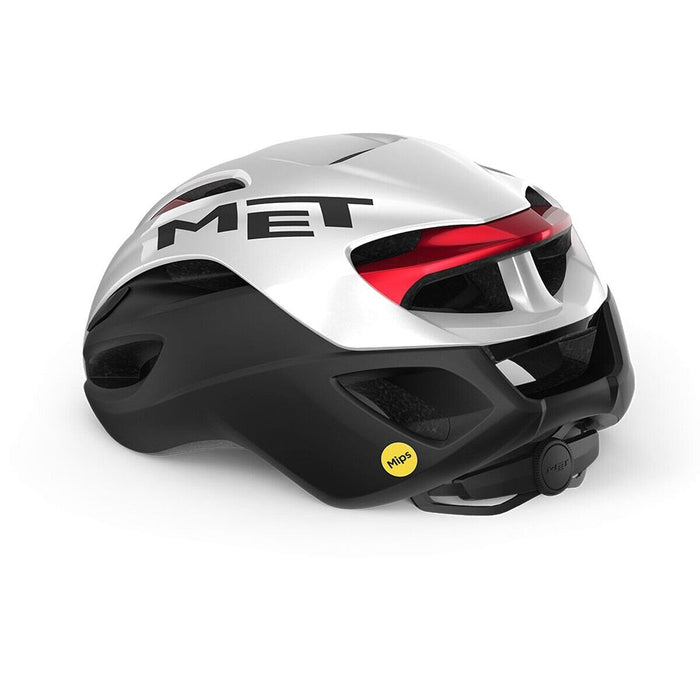 MET RIVALE MIPS Road Helmet : WHITE/BLACK/RED METALLIC