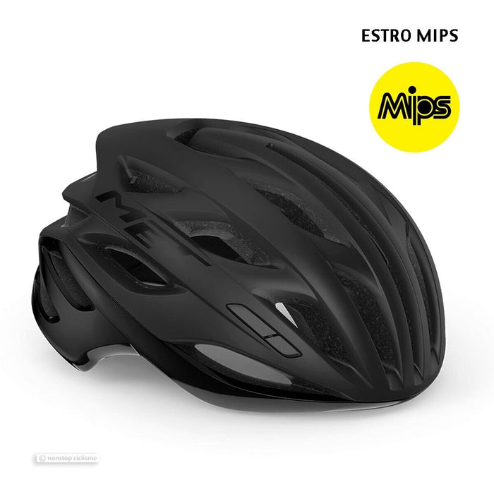 MET ESTRO MIPS Road Helmet : BLACK MATTE/GLOSSY