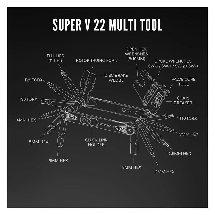 Lezyne SUPER V22 Hex Torx Screwdriver Bicycle Multi-Tool : 1-MT-SPRV-22V104