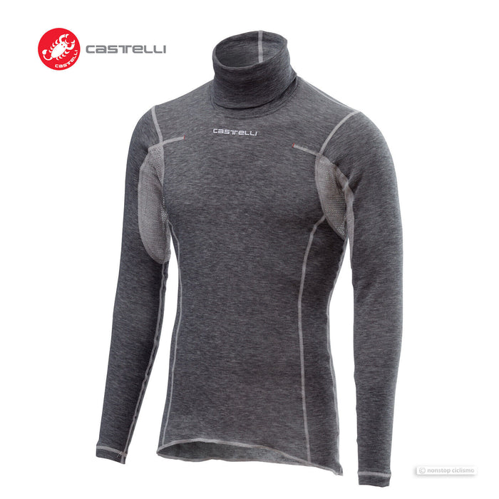 Castelli FLANDERS WARM / NECK WARMER Long Sleeve Thermal Cycling Base Layer : GREY