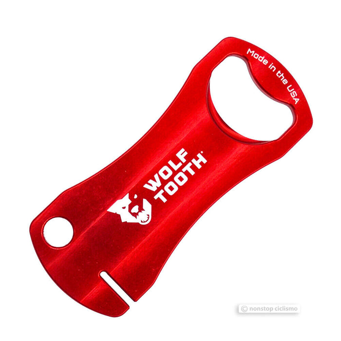Wolf Tooth Components BOTTLE OPENER w/ Disc Brake Rotor Truing Slot : RED