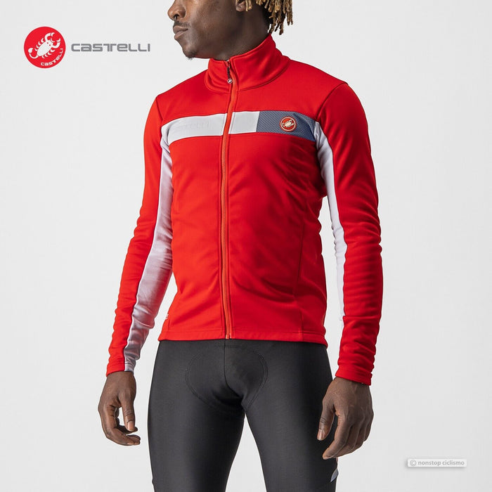 Castelli MORTIROLO 6S Thermal Winter Jacket : RED/SILVER