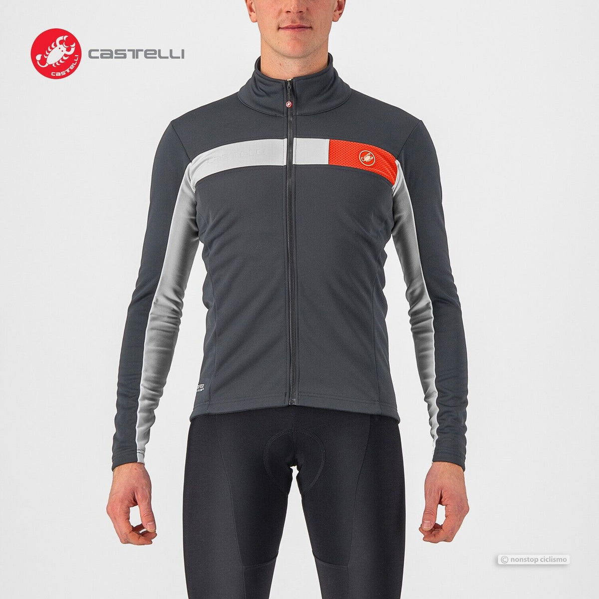 Castelli MORTIROLO 6S Thermal Winter Jacket : DARK GREY — Nonstop