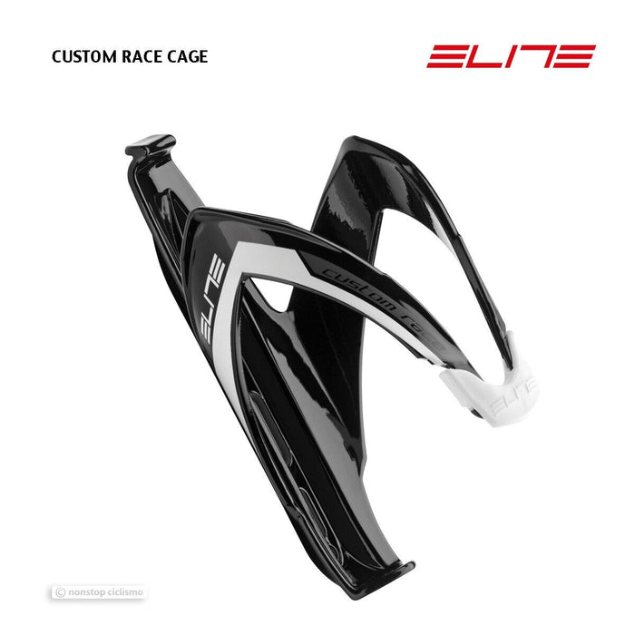 Elite CUSTOM RACE Bottle Cage : GLOSS BLACK/WHITE