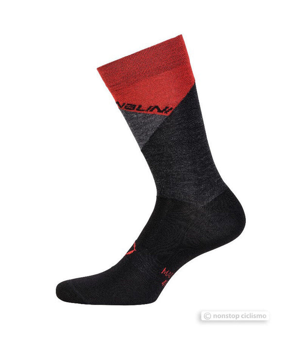 Nalini PRO CRIT Merino Wool Socks : BLACK/RED