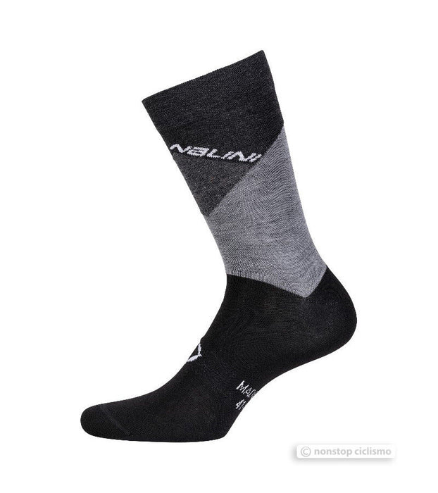 Nalini PRO CRIT Merino Wool Socks : BLACK/GREY