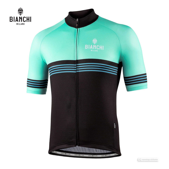 Bianchi Milano PRIZZI Cycling Jersey : BLACK/CELESTE