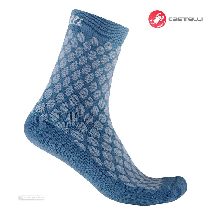 Castelli SFIDA 13 Womens Socks : DARK STEEL/LIGHT BLUE