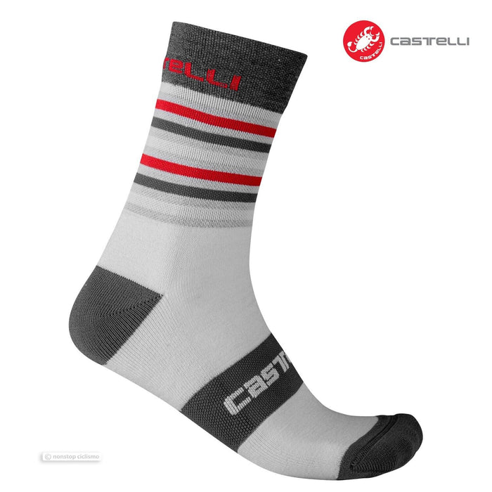 Castelli GREGGE 15 Socks : SILVER GREY/DARK GREY
