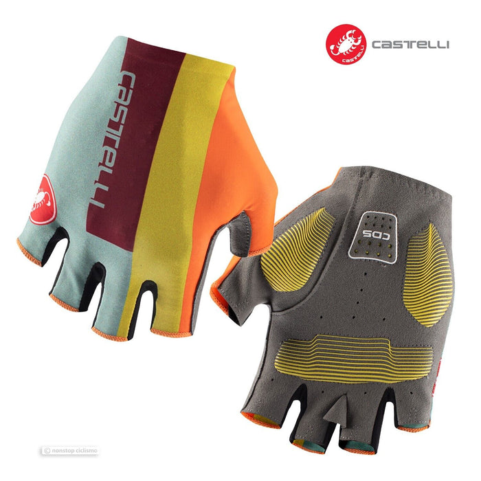 Castelli COMPETIZIONE 2 Gloves : GREEN/BORDEAUX/YELLOW
