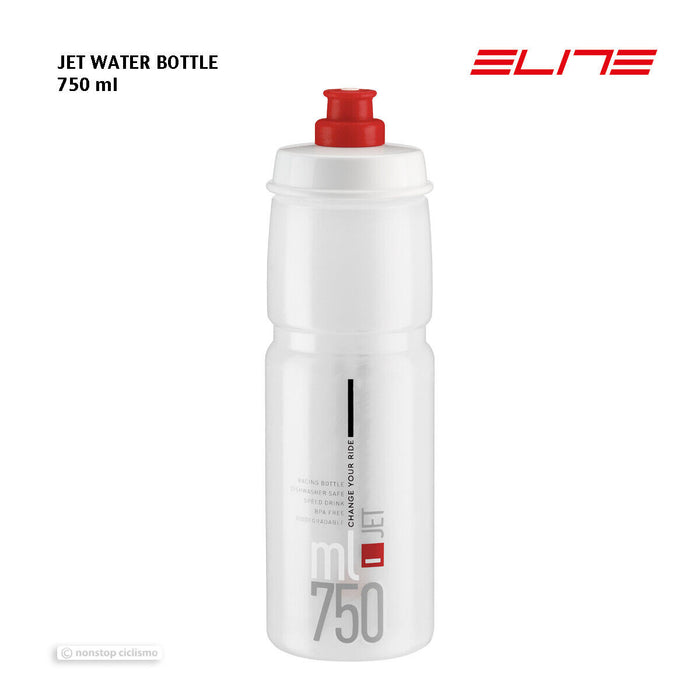 Elite JET Water Bottle 750ml : CLEAR/RED